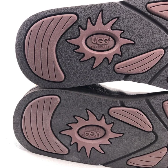 UGG Locarno Brown Leather Tall Winter Boots 8 - Picture 14 of 15